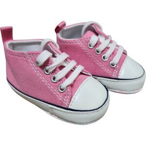 Baby Infant Toddler Size 3 Classic Canvas Baby Shoes Pink Soft Sole